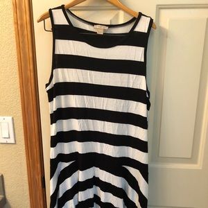 Loft Outlet striped dropped waist dress